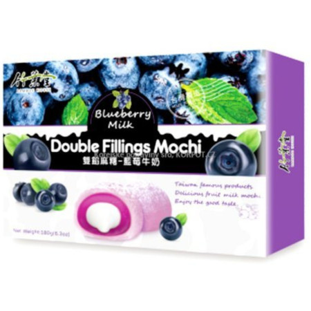 [1000409] dvojité plnění Bamboo House Mochi s příchutí borůvky a mléka 24x180g