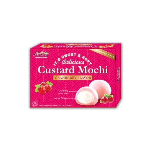 [1000412] Bamboo House Custard Mochi s Brusinková Příchuť 24x180g